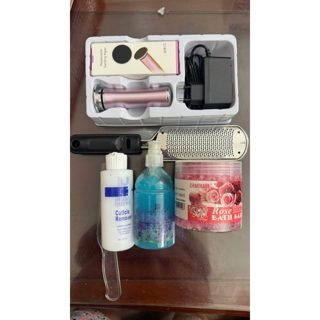 Combo cả set chà gót chân đầy đủ chuyên dụng cho tiệm nail spa hàng chuẩn chính hãng