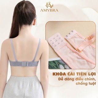 Combo 3 Áo Ngực Nữ Không Gọng Cotton Mịn, Set 3 Áo Lót Nữ Nâng Ngực Mút Mỏng Siêu Xinh AMYBRA A838