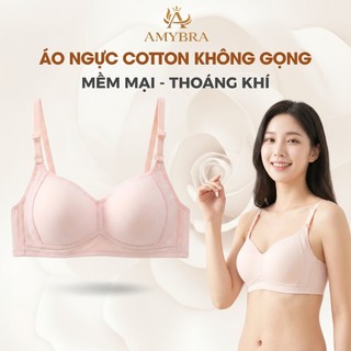 Combo 3 Áo Ngực Nữ Không Gọng Cotton Mịn, Set 3 Áo Lót Nữ Nâng Ngực Mút Mỏng Siêu Xinh AMYBRA A838