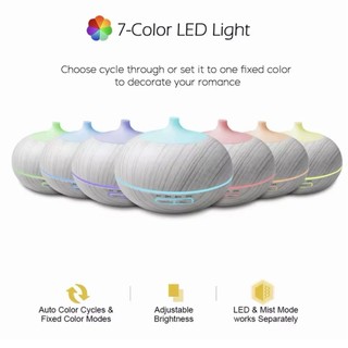 (Màu Mới) Máy xông tinh dầu, Phun sương Tạo ẩm, khuếch tán tinh dầu dung tích 550ml tự ngắt hết nước