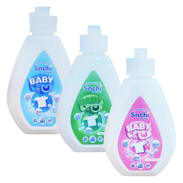 Nước Giặt Xả Cho Bé Sachi Organic Hương Thơm Dịu Nhẹ, Làm Sạch Vết Bẩn, Làm Mềm và Giữ Bền Màu Vải - 280g