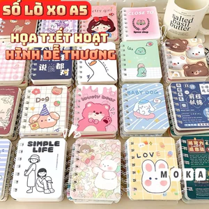 Sổ lò xo A5 phong cách Hàn Quốc dễ thương – họa tiết hoạt hình đa dạng, 120 trang dày dặn, nhiều mẫu lựa chọn