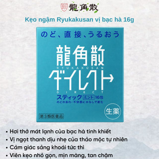 Kẹo Ngậm Thảo Dược Thông Cổ Ryukakusan Dưỡng Họng, Ho Vị Chanh, Việt Quất Nội Địa Nhật Bản K02