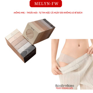 Set 6 quần lót nữ su thạch băng lụa MELYN-FW đáy kháng khuẩn tàng hình không lộ viền trong hộp mini không đường may