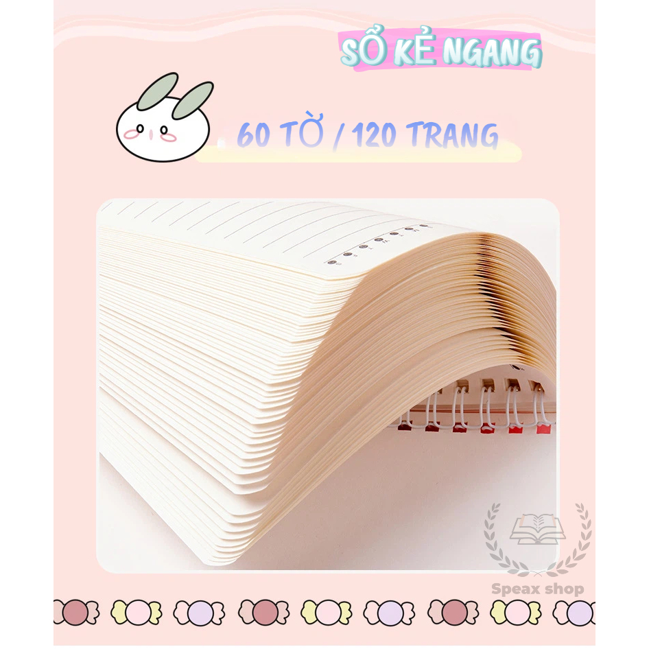 Sổ lò xo A5 phong cách Hàn Quốc dễ thương – họa tiết hoạt hình đa dạng, 120 trang dày dặn, nhiều mẫu lựa chọn