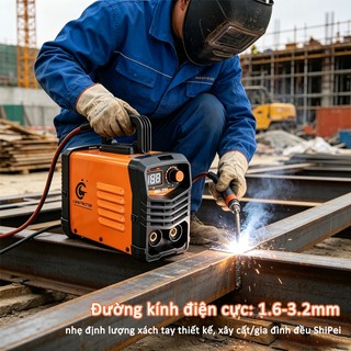 Máy Hàn điện tử MMA-220 220V màn hình LCD, cầm tay dễ di chuyển, dùng cho nhà và công nghiệp Hỗ trợ thanh hàn 1,6-3,2mm