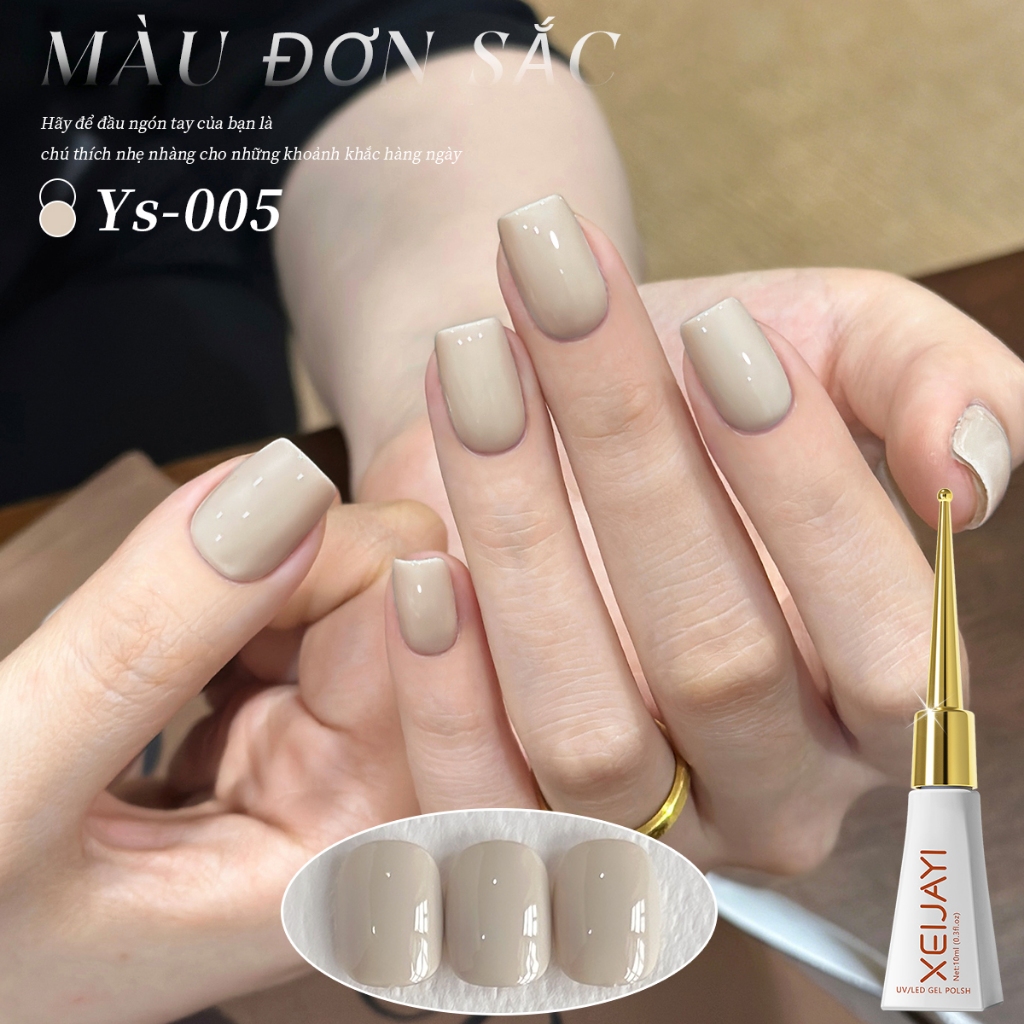 XEIJAYI 10ml - Sơn gel móng tay màu nude nhạt, thích hợp sử dụng tại salon và tại nhà.