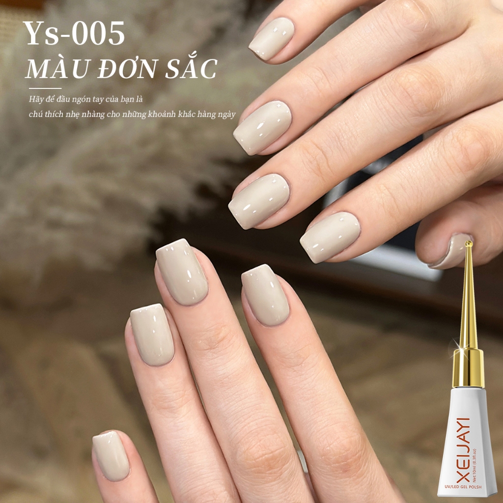 XEIJAYI 10ml - Sơn gel móng tay màu nude nhạt, thích hợp sử dụng tại salon và tại nhà.