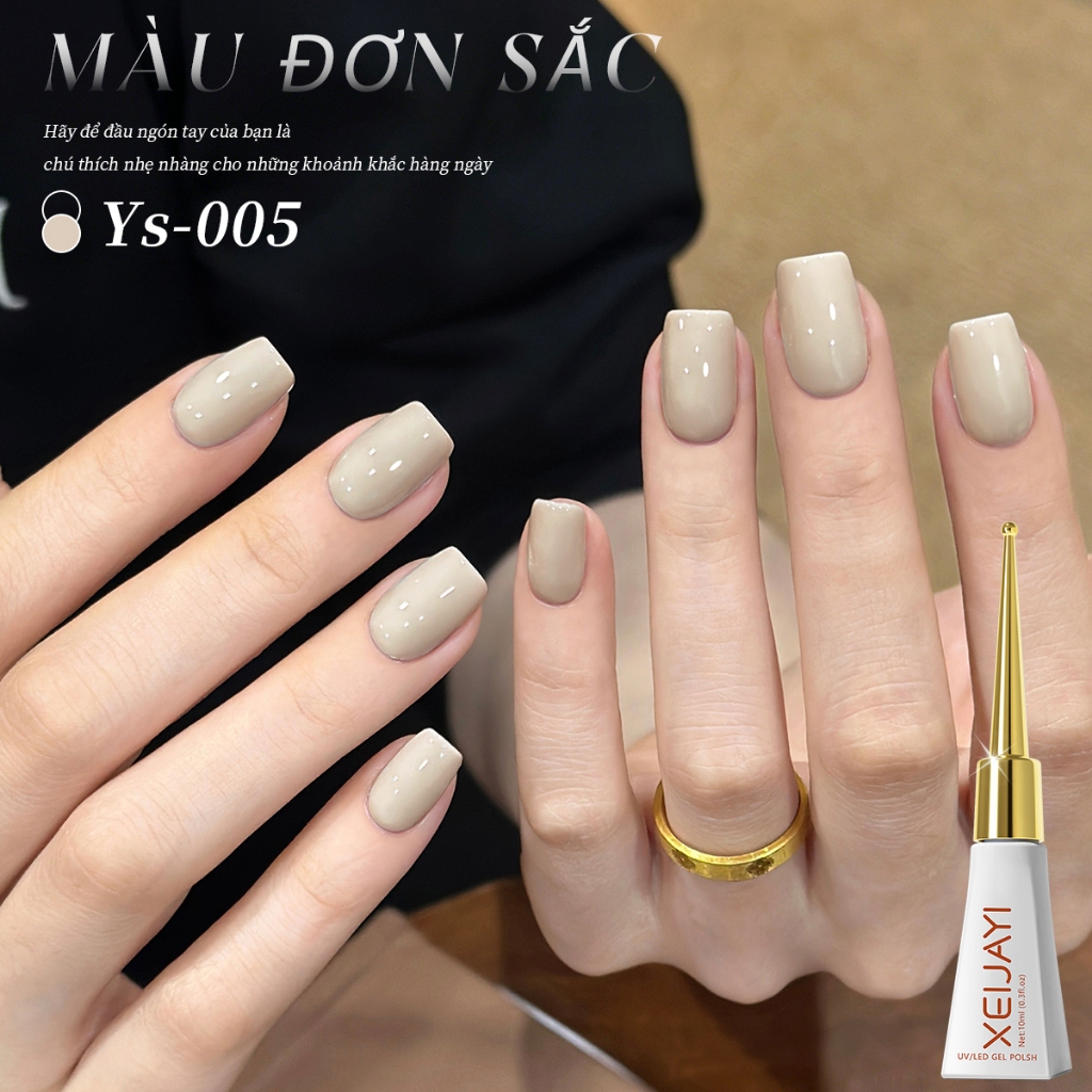 XEIJAYI 10ml - Sơn gel móng tay màu nude nhạt, thích hợp sử dụng tại salon và tại nhà.