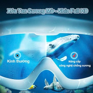 Kính Bơi Trẻ Em Góc Nhìn Rộng Có Nút Bịt Tai, Tròng Kính HD Chống Sương Mờ Và Tia UV Bảo Vệ Mắt Bé An Toàn Khi Bơi