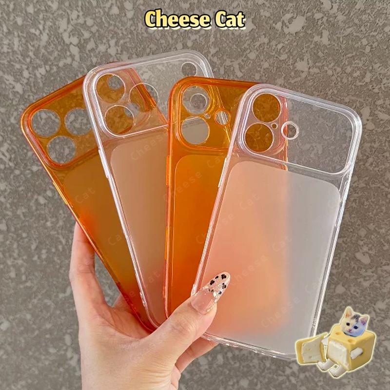 Thiết kế 17 Pro Max thấu kính Ốp lưng iPhone cho iPhone 11 12 13 14 15 16 17 Pro Max Màu cam rực rỡ Chống bám vân tay