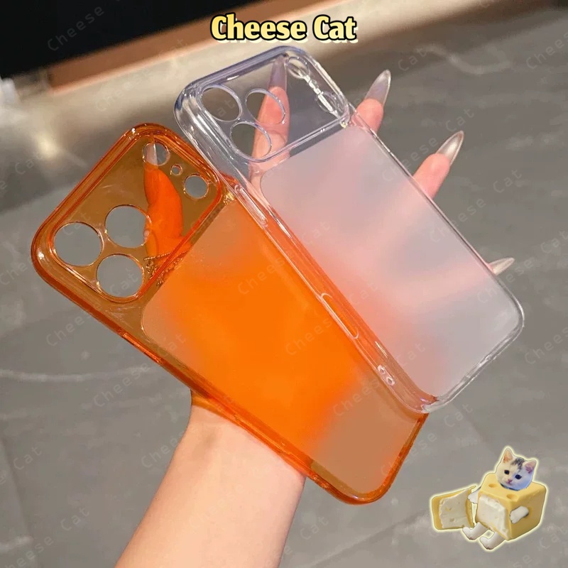 Thiết kế 17 Pro Max thấu kính Ốp lưng iPhone cho iPhone 11 12 13 14 15 16 17 Pro Max Màu cam rực rỡ Chống bám vân tay