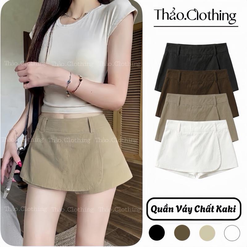 Quần Váy Cạp Trễ Chất Vải Kaki Mềm Dáng Ngắn | MS