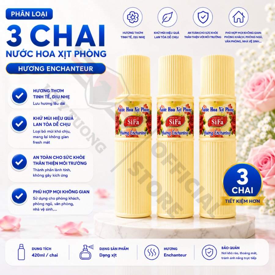 Combo 3 Chai Nước Hoa Xịt Phòng Huy Tưởng hương Cao Cấp Làm Thơm Khử Mùi Ẩm Mốc 420ml - 220ml | BigBuy360 - bigbuy360.vn