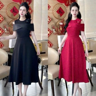 Đầm xoè choàng vai sang trọng hàng cao cấp mm 2025a