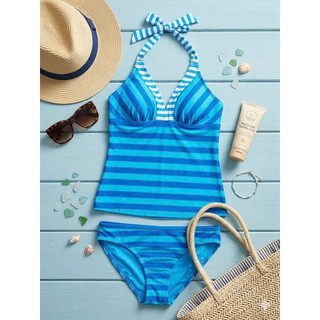 Set bơi 2 mảnh, bikini đi biển nữ áo tankini kín đáo, sẵn đệm ngực che bụng tốt hàng xuất dư cao cấp