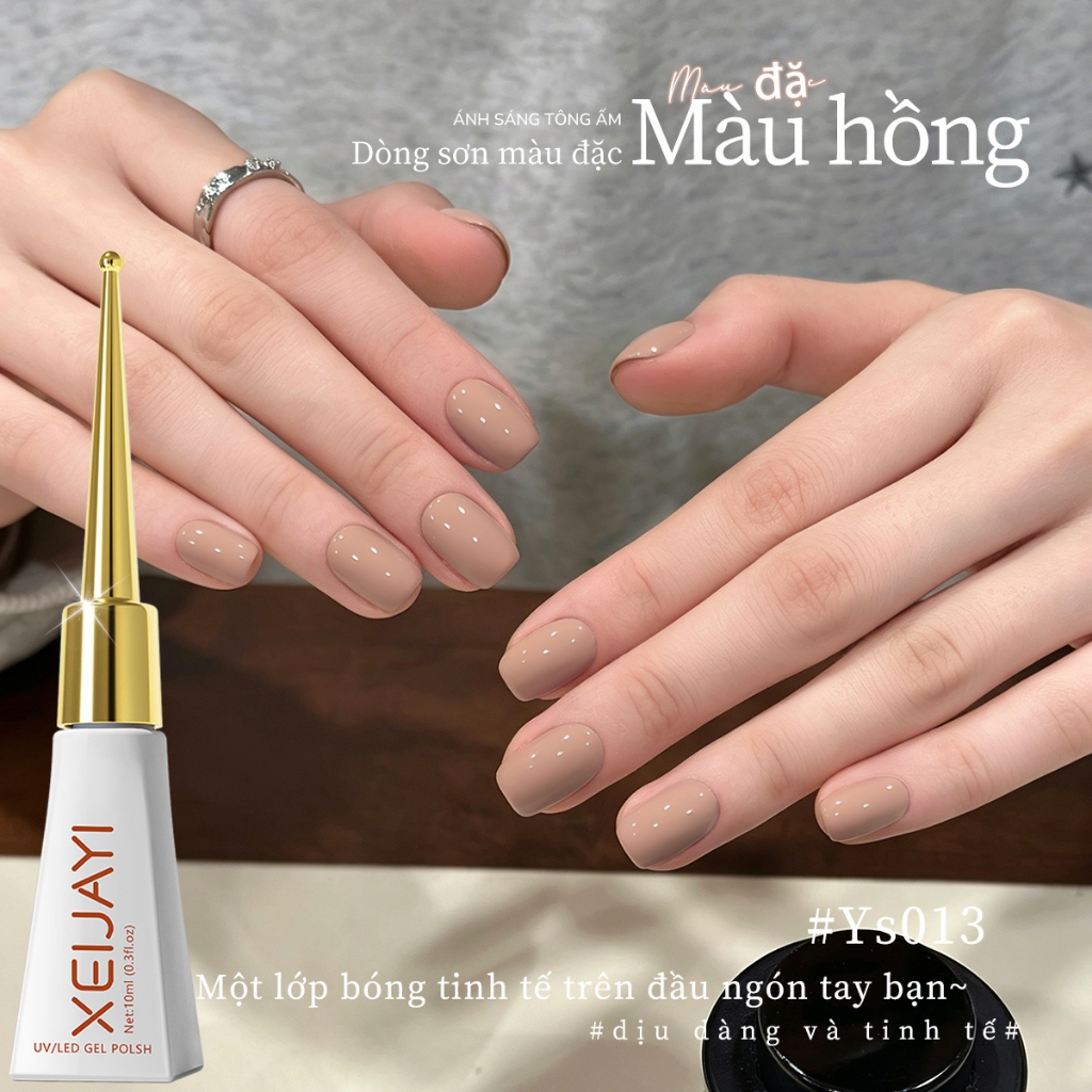 XEIJAYI 10ml-Sơn móng tay dạng gel màu trà sữa nhạt,bền màu và thời trang, phù hợp sử dụng hàng ngày