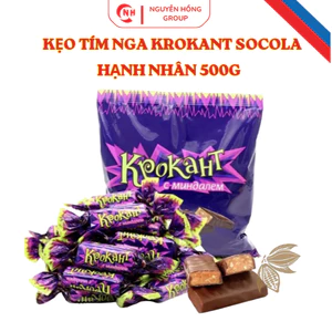 Kẹo Tím Nga Krohant Nga 500g socola hạnh nhân, ít ngọt thơm béo