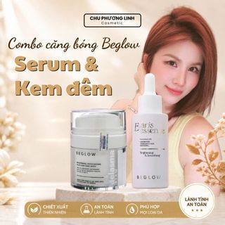 Combo Serum Trắng Da Beglow + Kem Đêm Beglow 50g CB0284 - Dưỡng Sáng, Mờ Thâm Sạm & Tái Tạo Da