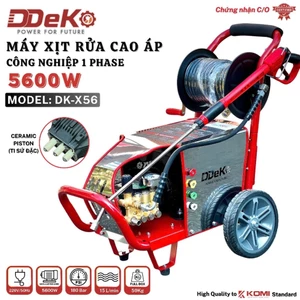 Máy Xịt Rửa Cao Áp Công Nghiệp DEKO DK-X56 Áp lực chuẩn 180Bar, Công suất 5,6kW, Điện 1 pha 220~230V