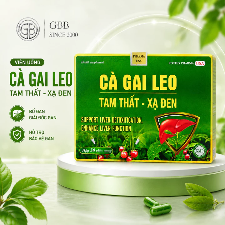 Viên uống cà gai leo tam thất xạ đen bổ gan mát gan (1H/50 viên)