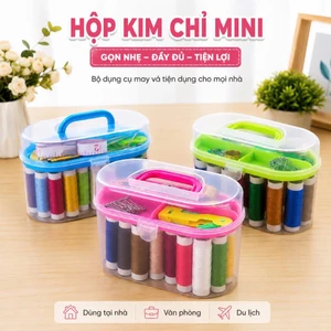 Bộ kim chỉ may vá 12 cuộn kèm phụ kiện tiện mang theo hằng ngày