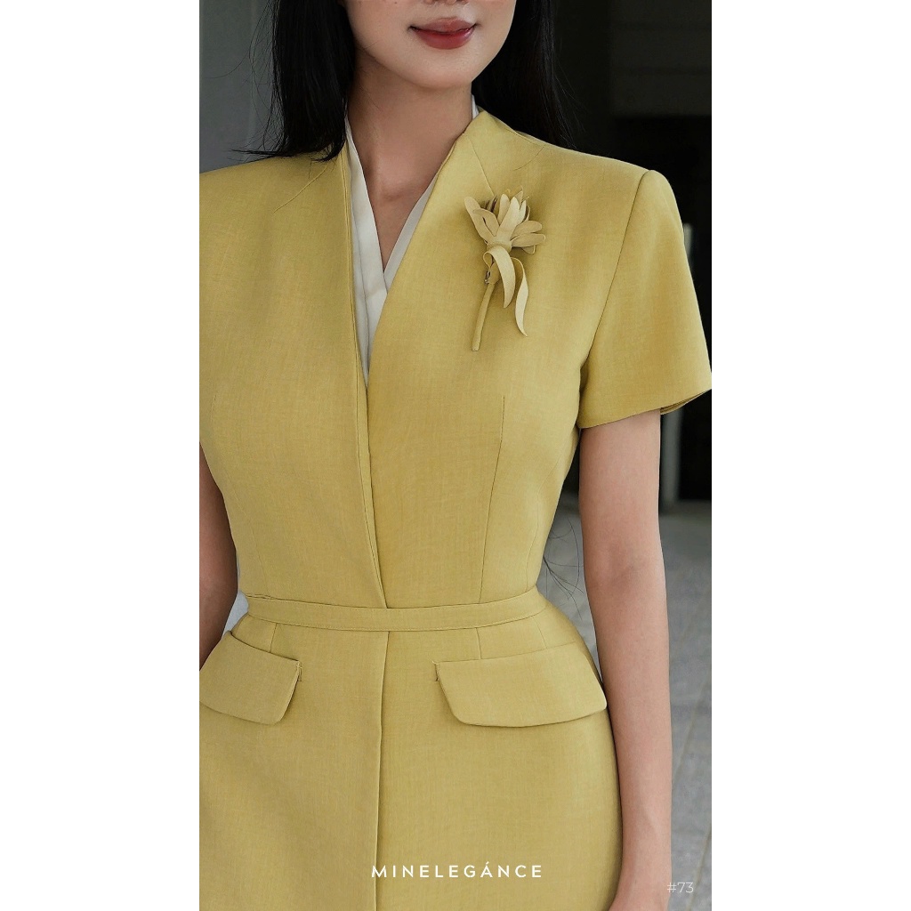 MINELEGÁNCE | ĐẦM CỔ TIM DÁNG DÀI THANH LỊCH, CÔNG SỞ - MIN73