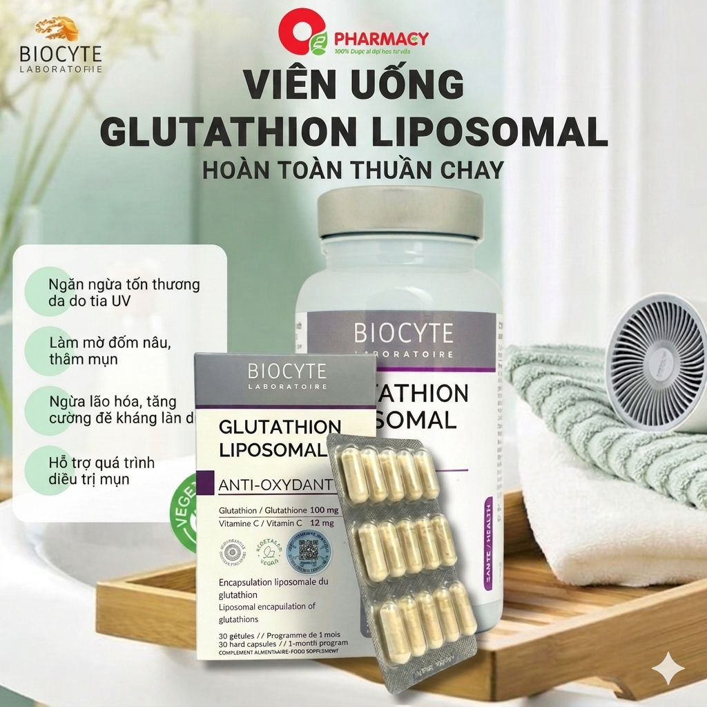 glutathion biocyte Glass Skin - Glow Skin Supplement - L-Glutathione, Vitamin C & Ceramides, Antioxidant Action, Skin Radiance & Quality, Natural Glow Effect Liposomal Glutathione-30Serv.-90Capsules  Organic Nation