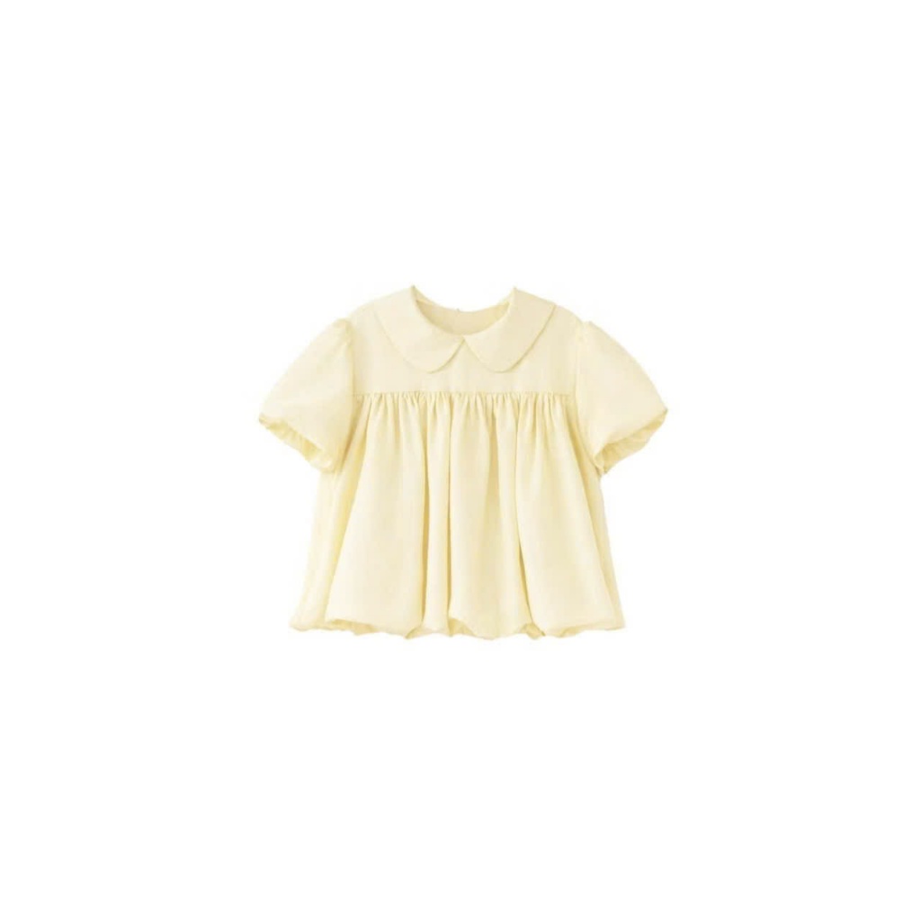 (ẢNH GUCAR) Áo babydoll gió su mềm cổ sen dáng bí tay bồng hàng loại 1