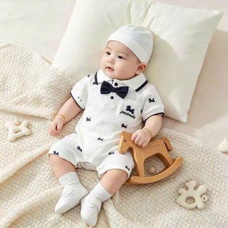 Body công tử đùi đính nơ bé trai 4-10Kg. Body liền thân đầy tháng, thôi nôi bé trai. Dino Kids