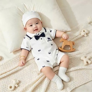 Body công tử đùi đính nơ bé trai 4-10Kg. Body liền thân đầy tháng, thôi nôi bé trai. Dino Kids