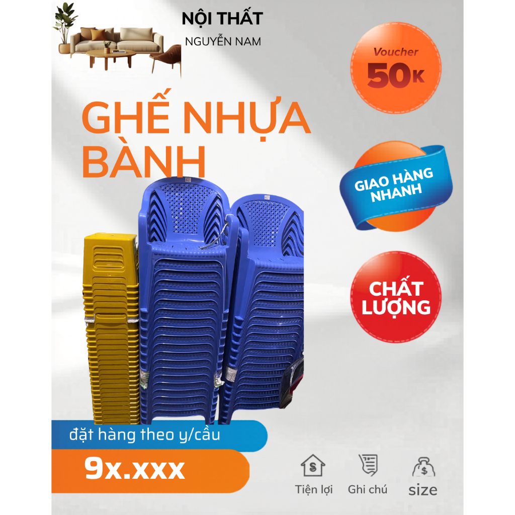 Ghế nhựa bành tựa lưng cao cấp , bền đẹp, chắc chắn