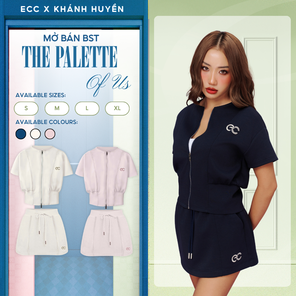 Set chân váy ECOCHIC B237 Áo Crop Khóa kéo Chân Váy Cạp Chun Chất Liệu Cao Cấp Chính Hãng Mềm Mịn