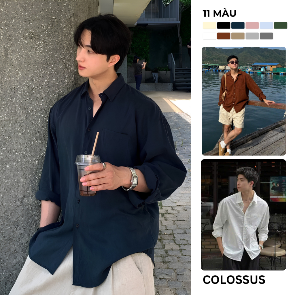 Áo Sơ Mi Nam Dài Tay Form Rộng Vải Đũi Linen Mát Mẻ, Thiết Kế Basic Hàn Quốc Dễ Phối Đồ Thời Trang 2025 COLOSSUS A28
