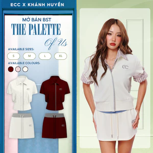 Set chân váy Polo Tencel ECOCHIC Áo Crop Khóa Kéo Chân Váy Cạp Chun Dây Rút Cao Cấp B239