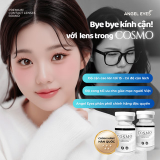 Lens trong suốt cận Angel Eyes Cosmo có độ từ 0 đến 15 độ, dòng kính áp tròng cận trong suốt có độ phù hợp mọi nhu cầu