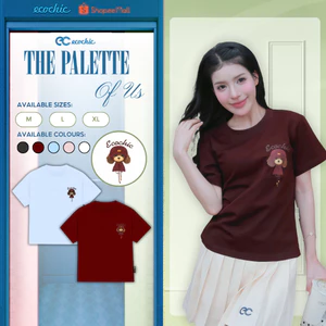 Áo Thun Babytee ECOCHIC In Lụa Áo Cổ Tròn Hình In Cún Đội Mũ Đỏ Chất Liệu Cotton Cao Cấp Mềm Mịn B245