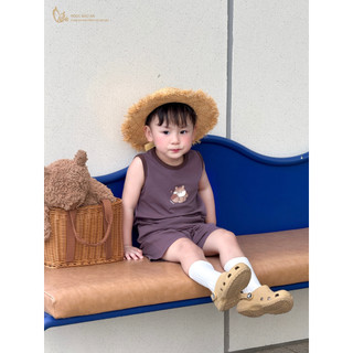 Ngọc Bảo An (1-2Y) Bộ quần áo sát nách thể thao cotton 4 chiều thoáng mát, thấm hút tốt hoạ tiết đáng yêu 10kg đến 15kg