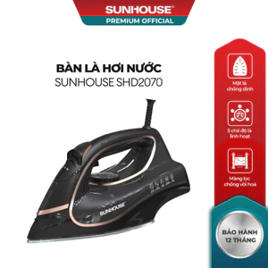 Bàn là hơi nước Sunhouse SHD2070 - Mặt là chống dính Ceramic, hơi phun mạnh 35g/phút, tự động xả cặn thông minh