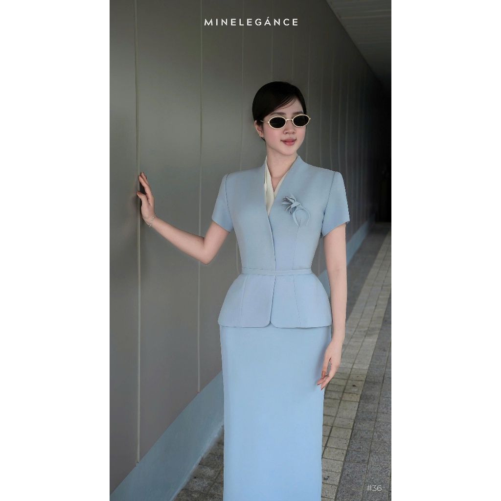 MINELEGÁNCE | SET ÁO VEST & CHÂN VÁY BÚT CHÌ THANH LỊCH, SANG TRỌNG - MIN36
