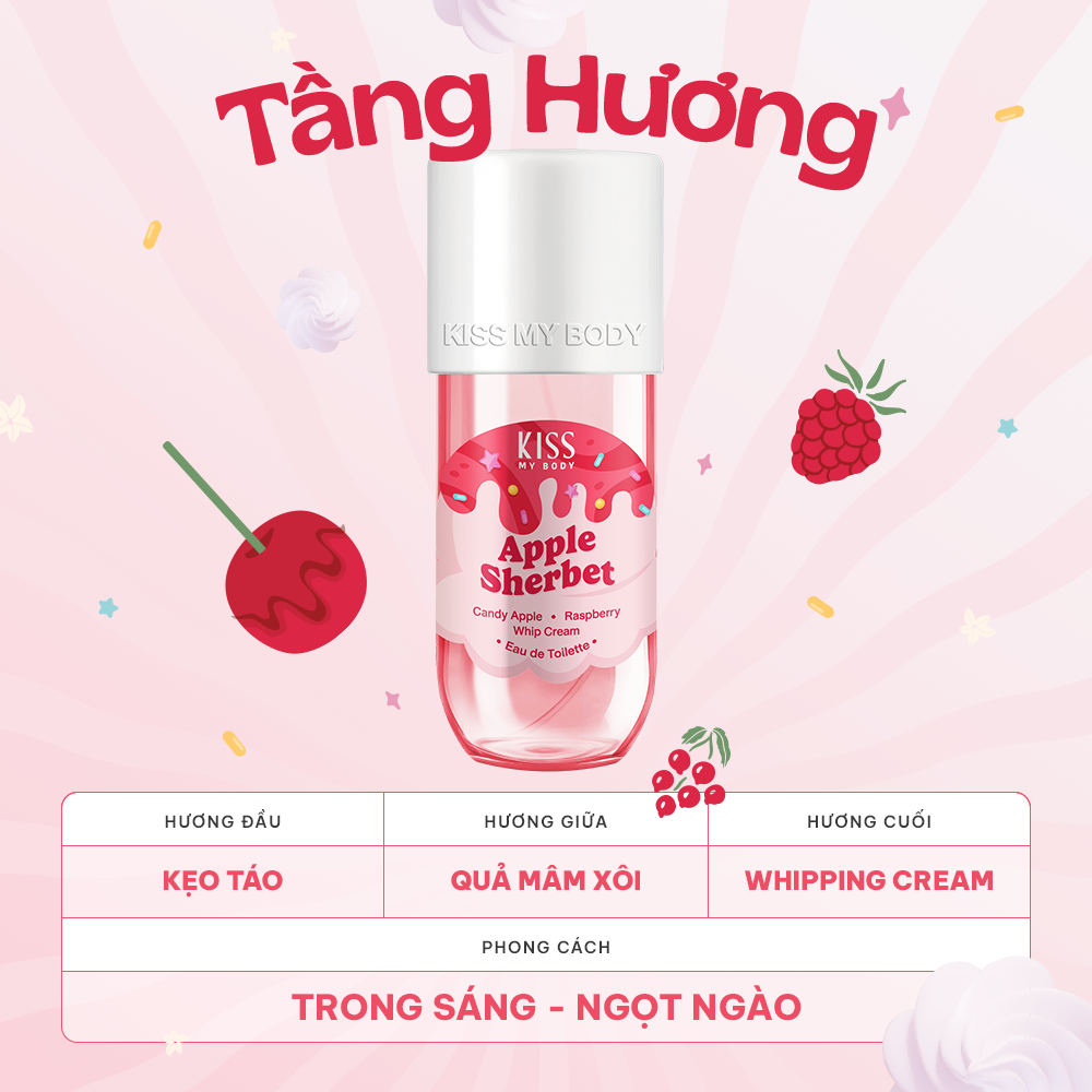 Xịt Thơm Toàn Thân Kiss My Body Lưu Hương Lâu Hương Nước Hoa Ngọt Nhẹ Body Mist Eau De Toilette 88ml
