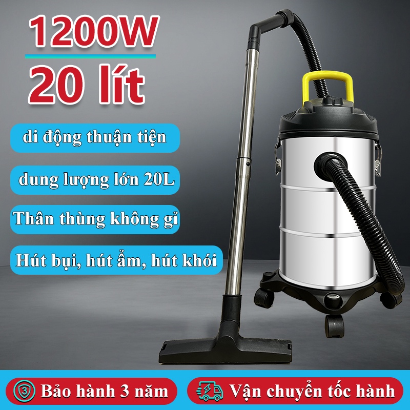 Máy hút bụi công nghiệp gia đình công suất lớn 1200W máy hút bụi gia đình dung tích 20L tích hợp 3 chế độ hút bụi