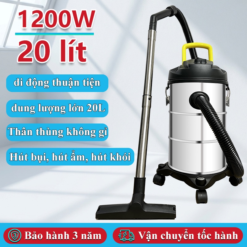 Máy hút bụi công nghiệp gia đình công suất lớn 1200W máy hút bụi gia đình dung tích 20L tích hợp 3 chế độ hút bụi,