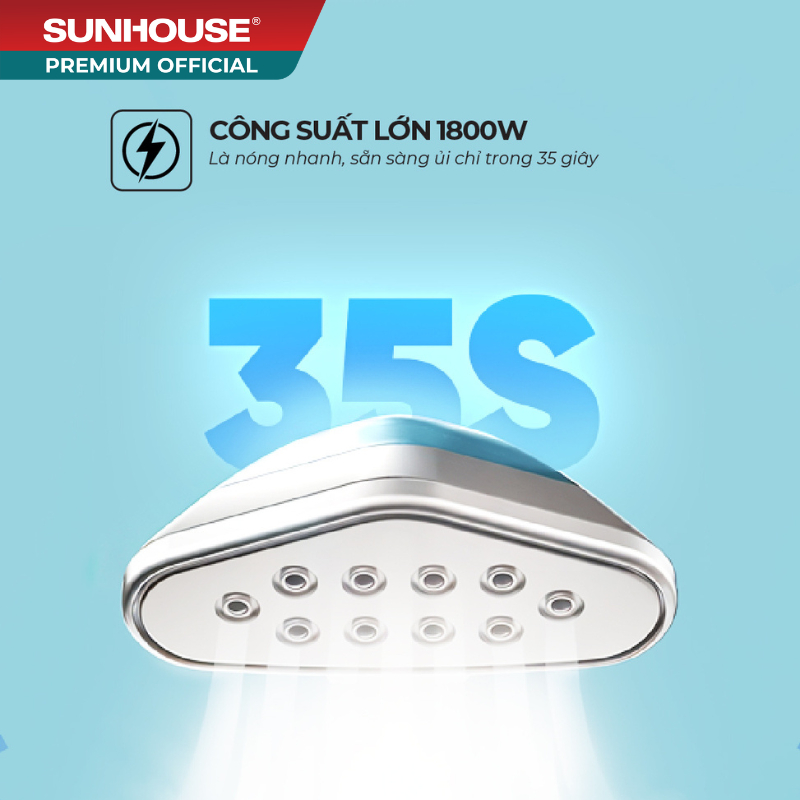 Bàn là hơi đứng Sunhouse SHD2109 - Thiết kế ủi treo - ủi nằm 2in1 đa năng, hơi phun cực mạnh 32g/phút