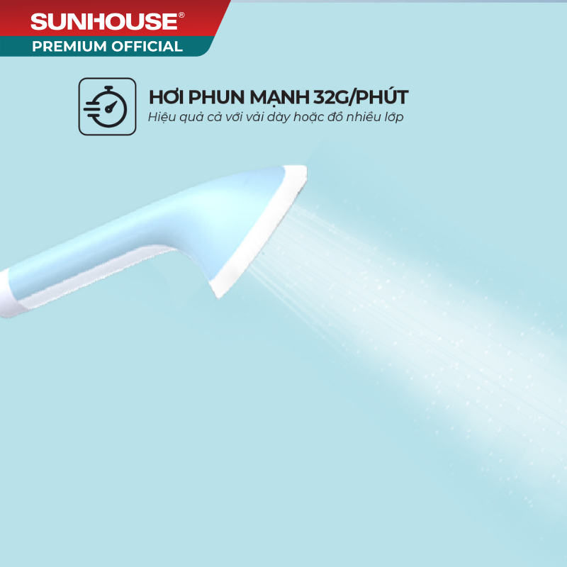 Bàn là hơi đứng Sunhouse SHD2109 - Thiết kế ủi treo - ủi nằm 2in1 đa năng, hơi phun cực mạnh 32g/phút