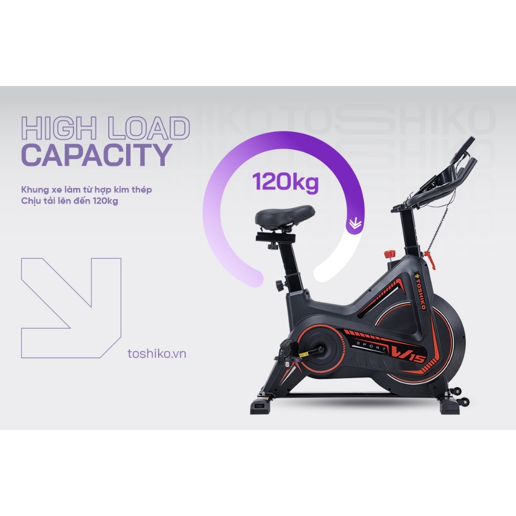 Xe đạp tập thể dục thể thao tại nhà TOSHIKO W15 sử dụng công nghệ kháng từ cao cấp Bảo hành 3 năm | BigBuy360 - bigbuy360.vn