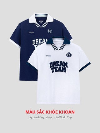 Áo polo trẻ em YODY Relax Dreamteam Cổ V Bo Kẻ TCPO26A004