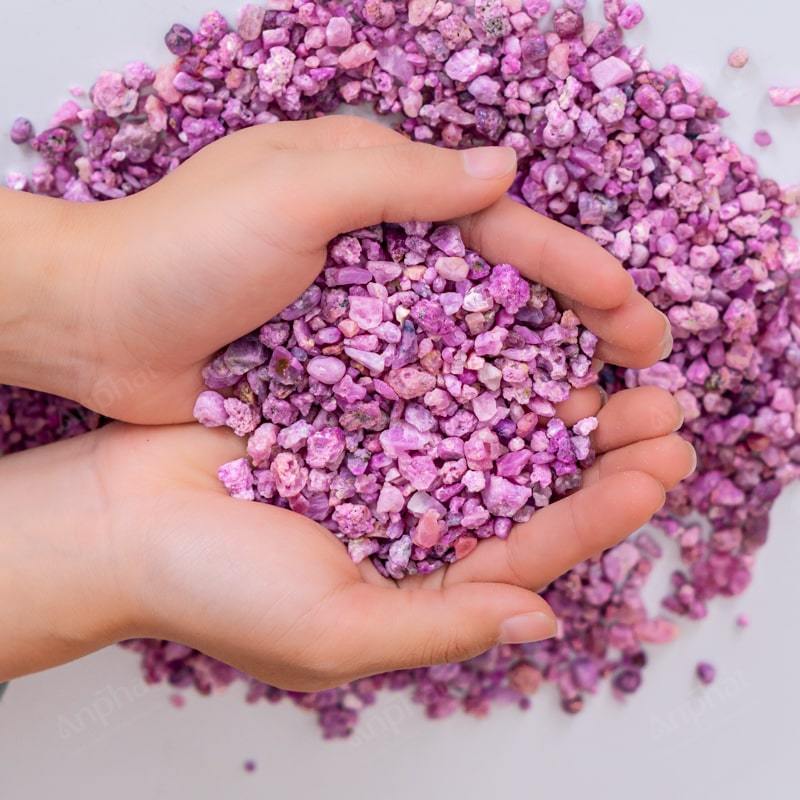 Vụn đá RUBY thô - Vụn Rubi tự nhiên, Đá phong thủy, Làm Cốt Thất Bảo cho Bát Nhang, Trấn Trạch