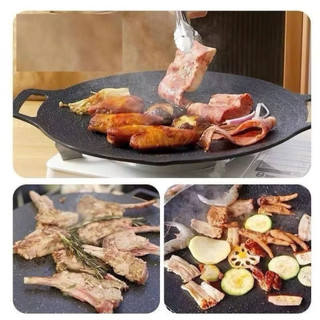 Chảo nướng đá không dầu size 34cm ,chảo nướng thịt BBQ chống dính dùng được cho mọi loại bếp, chất liệu cao cấp
