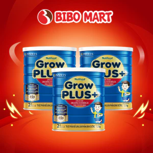 Combo 3 Lon Sữa GrowPLUS+ Xanh 2+ Cho Bé Trên 2 Tuổi 1.5kg Hỗ Trợ Trẻ Biếng Ăn - Bibo Mart